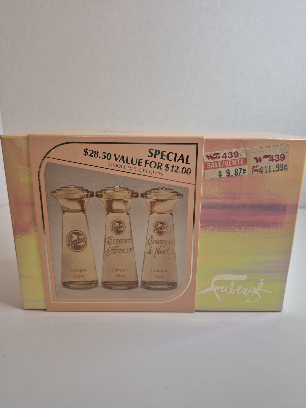 Vintage Fabergé Babe Mini Cologne Perfume Set 3 Bottles NIB NOS
